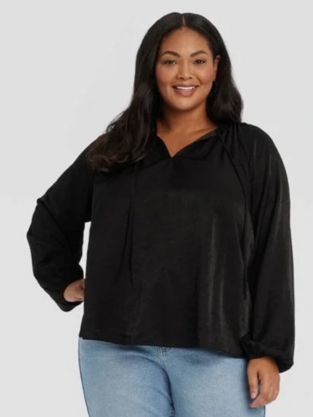 AVA & VIV Pullover Satin Flowy Lightweight Business Casual Blouse Size 1X NWT